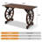 Rustic Solid Wood Patio Dining Table With Wheel Legs