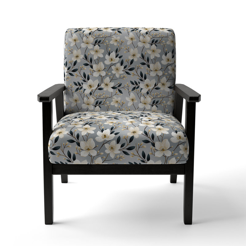 Motif minimaliste de fleurs - Fauteuil d'appoint rembourré Cottage