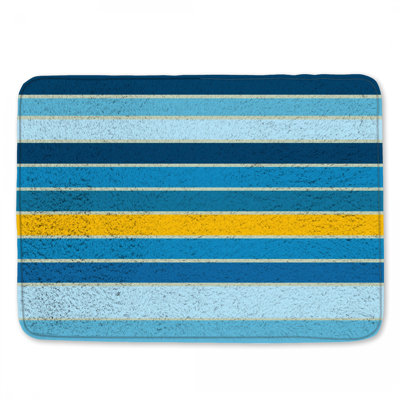 Blue Yellow Stripes Bath Mat