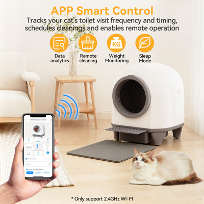 Polypropylene Self-Cleaning Litter Box with Scoop