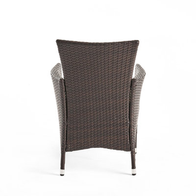 Ensemble de 2 chaises d'extérieur cloutées en osier Clementine