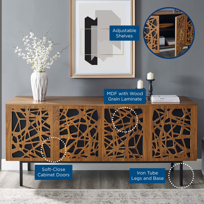 Telluride 73" Walnut and Black Wood TV Stand