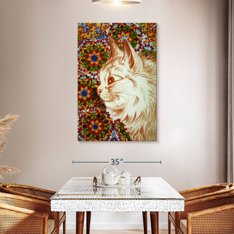 Brampt Cat With Flower Background, 48" H x 32" W