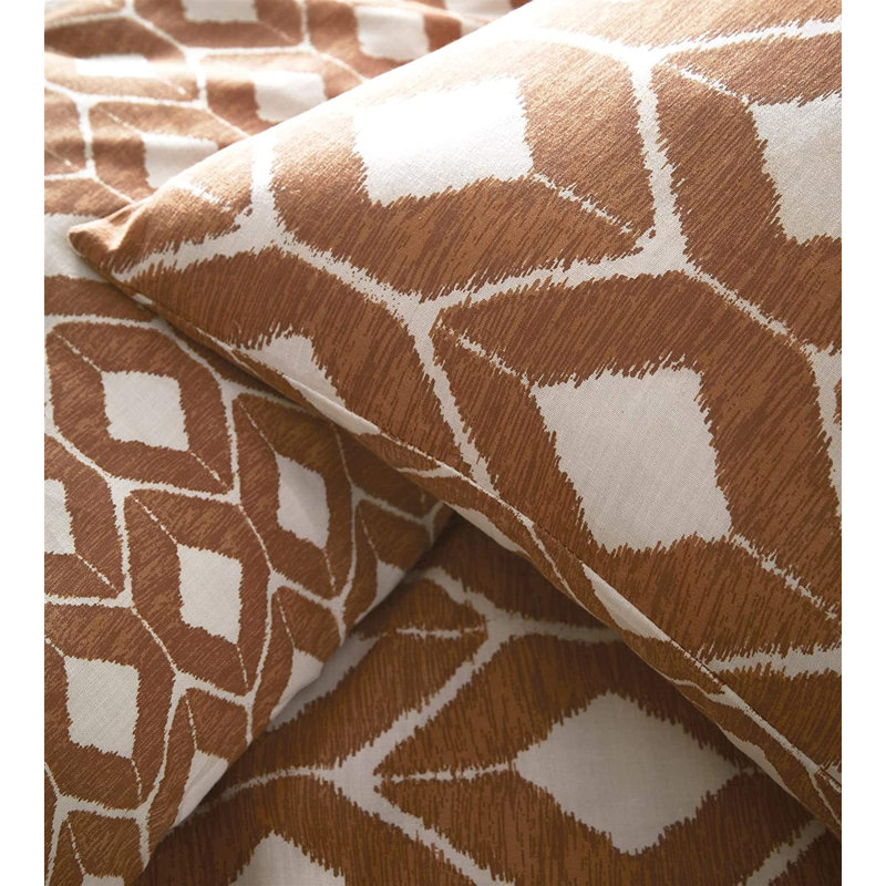Cotton Blend, Polyester Duvet Cover Set with Pillowcases Included, Kingsize Duvet Cover + 2 Standard Pillowcases, Terracotta