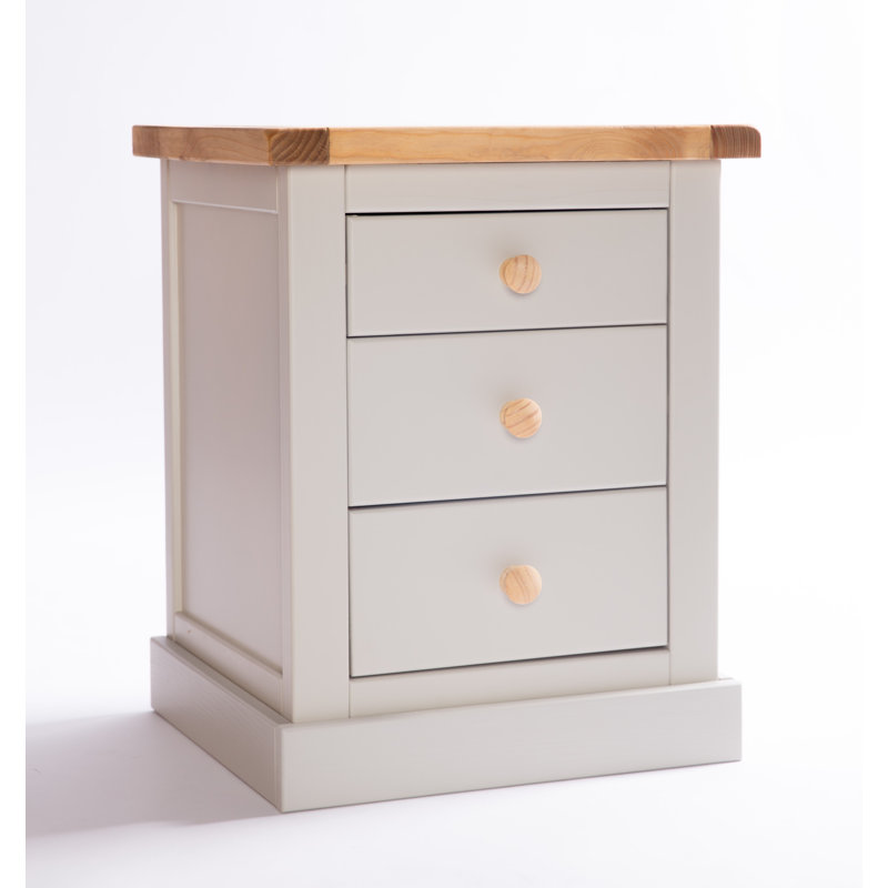 Christie 45 cm W Bedside Table, Grey