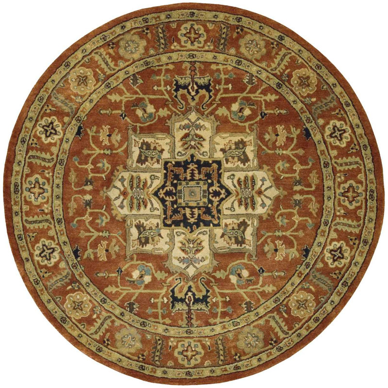 Bassham Wool Oriental Indoor Rug, Round 8'