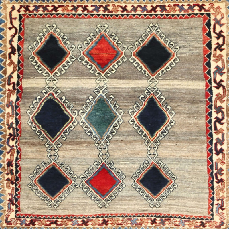 Mulay Abstract Indoor Rug, Square 5'