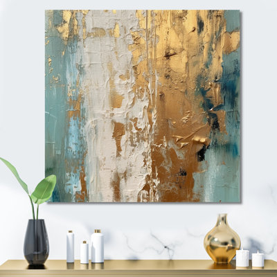 Art mural abstrait, décor moderne doré minimaliste - rêveries dorées VII