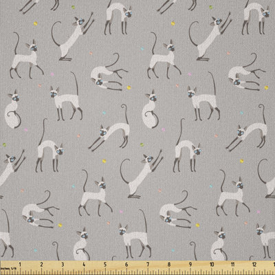 Davein Siamese Cat Playing and Posing Multi-Purpose Fabric