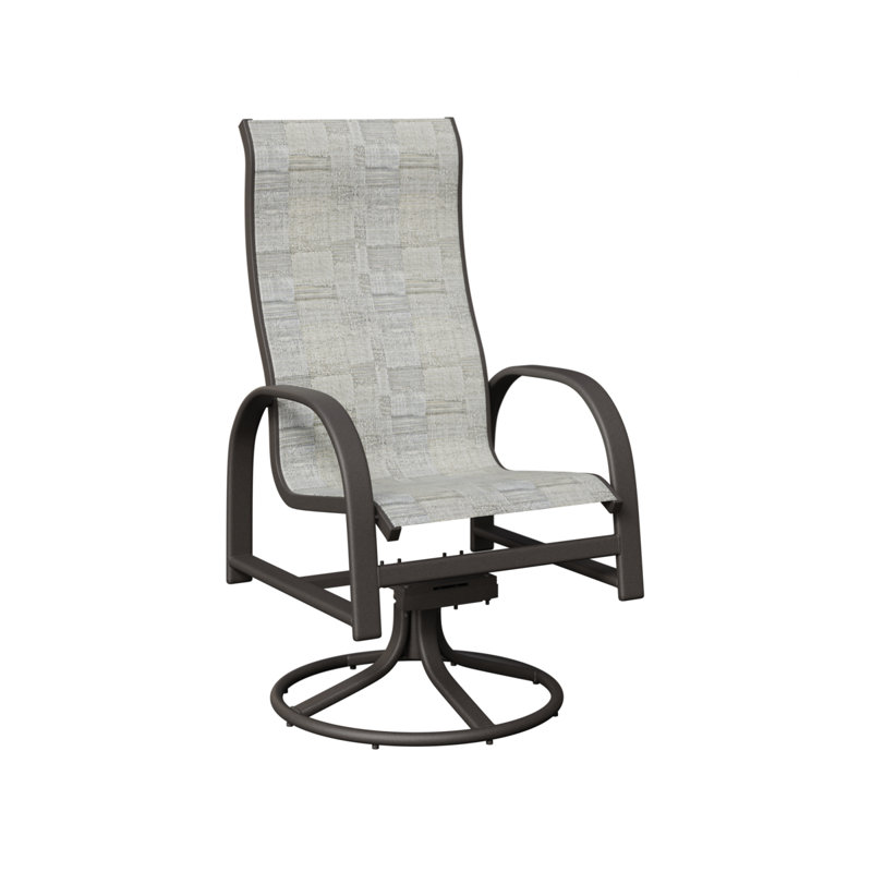Chaise berçante pivotante à haut dossier Amma Graphite Speckle, Solido Luxe, Graphite moucheté