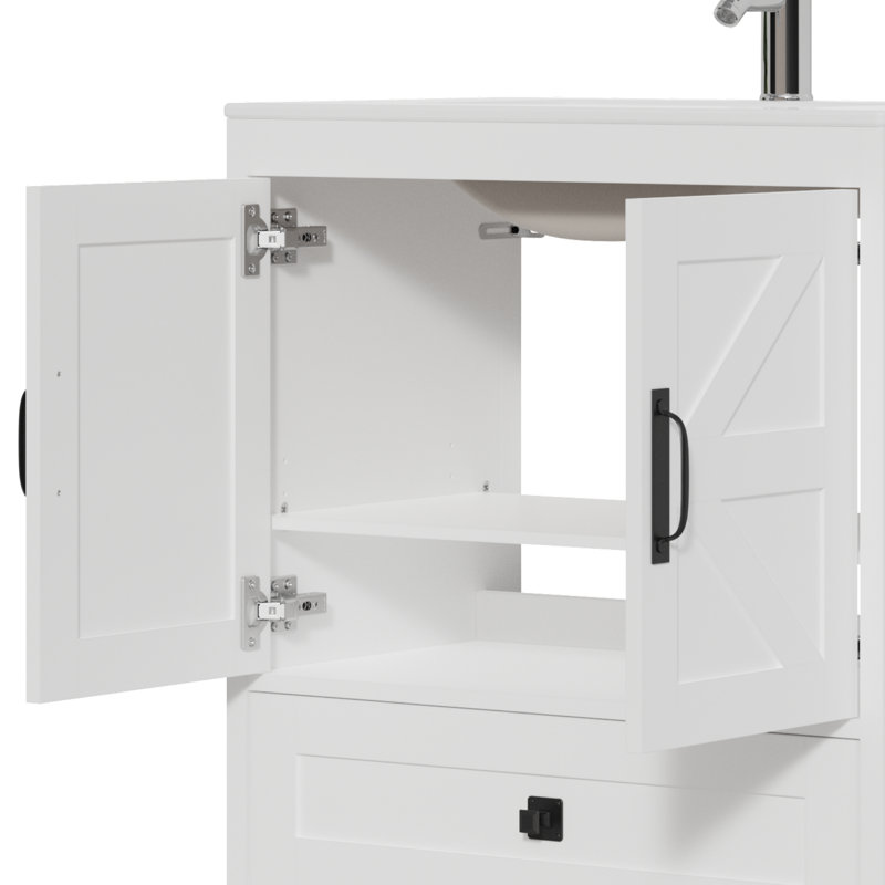 Meuble-lavabo en bois 30 po, blanc 3002, Blanc, 30"