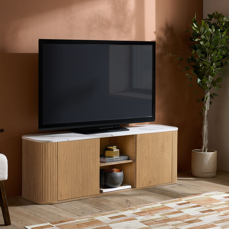 RUSSO LARGE TV UNIT, Oak Wood