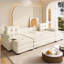 Canapé-lit 109,5 po en forme de U avec lit escamotable, canapé-lit convertible 2 en 1 avec accoudoirs amovibles et ports USB, canapé modulaire surdimensionné avec méridienne pour le salon / appartement-934057245