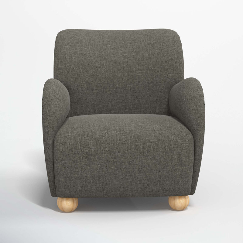 Cowen Polyester Armchair, Zuma Charcoal Textured Linen