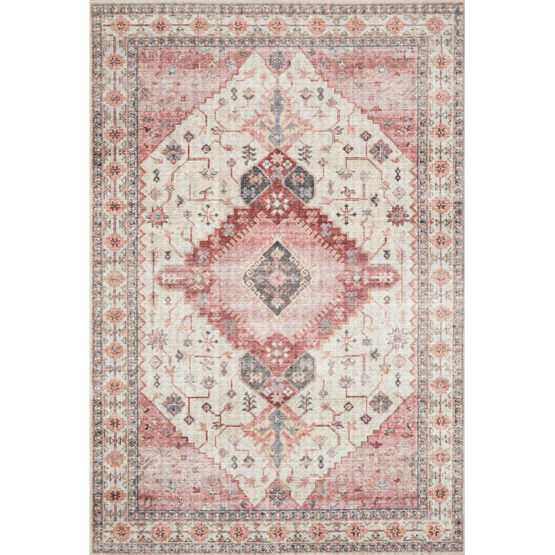 Tapis intérieur / extérieur en polypropylène tissé à la machine Rudasill, Rectangle 4 pi 11 po x 9 pi 10 po