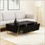Table basse rectangulaire moderne ultrabrillante avec rangement spacieux et base dorée élégante, parfaite pour les salons contemporains