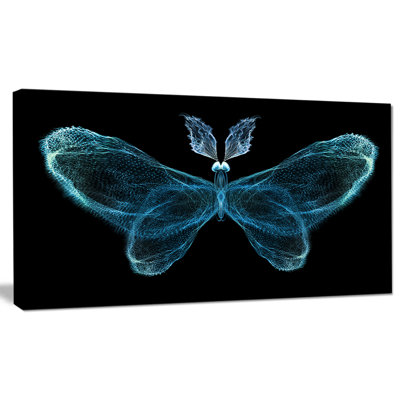 " Turquoise Fractal Butterfly In Dark "