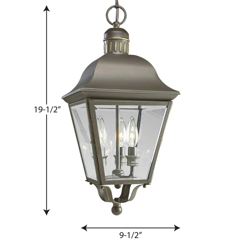 Rawson 3 - Light Outdoor Hanging Lantern, Bronze