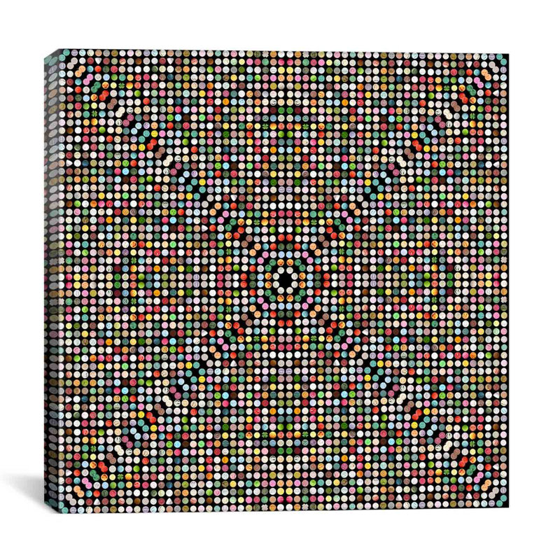 Albree Modern Gumball Drops, impression sur toile, H 18 po x l 18 po x P 1,5 po, Pas de tapis, Toile tendue