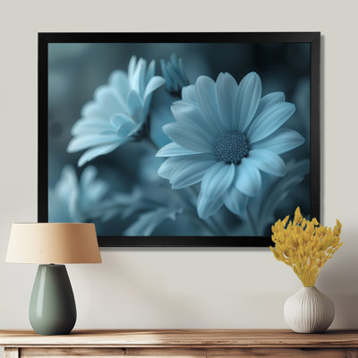 «Blue Mon monochrome Mums Garden Scenery I - Mums Wall Art Living Room»