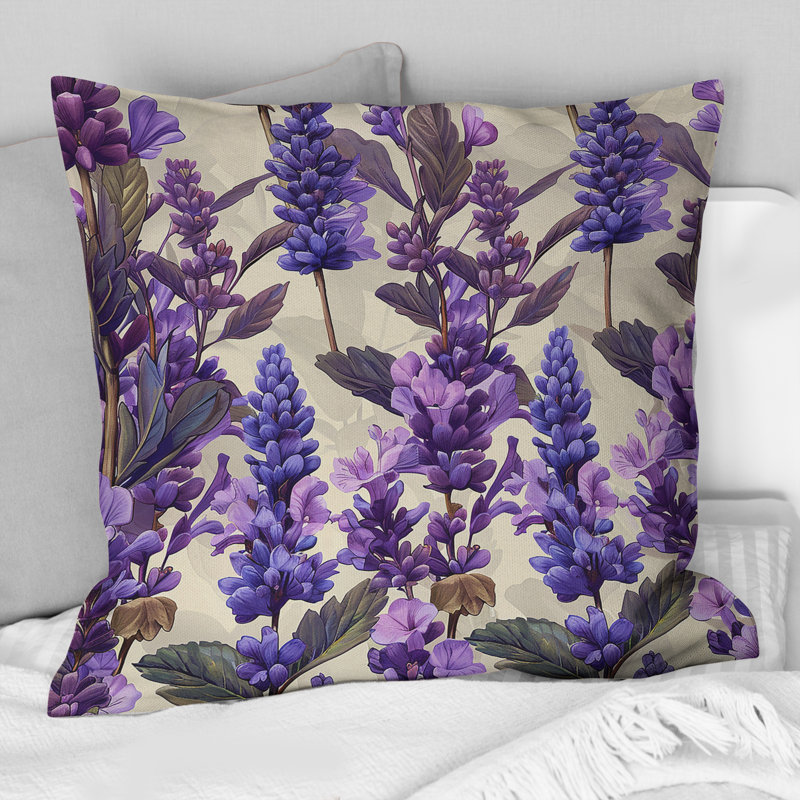 Coussin Lavender Fields II - Modern, H 18 po x l 18 po