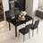 5 Piece Dining Table Set For 4, Tempered Glass Kitchen Table With 4 Upholstered Pu Chairs, Space-saving & Metal Steel Frame Dining Room Set For Home, Kitchen, Dining Room, Small Space(black)-1949171863