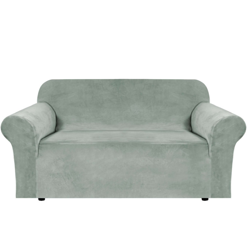 Housse de causeuse extensible en velours antidérapant et confortable, Ruppie maritime