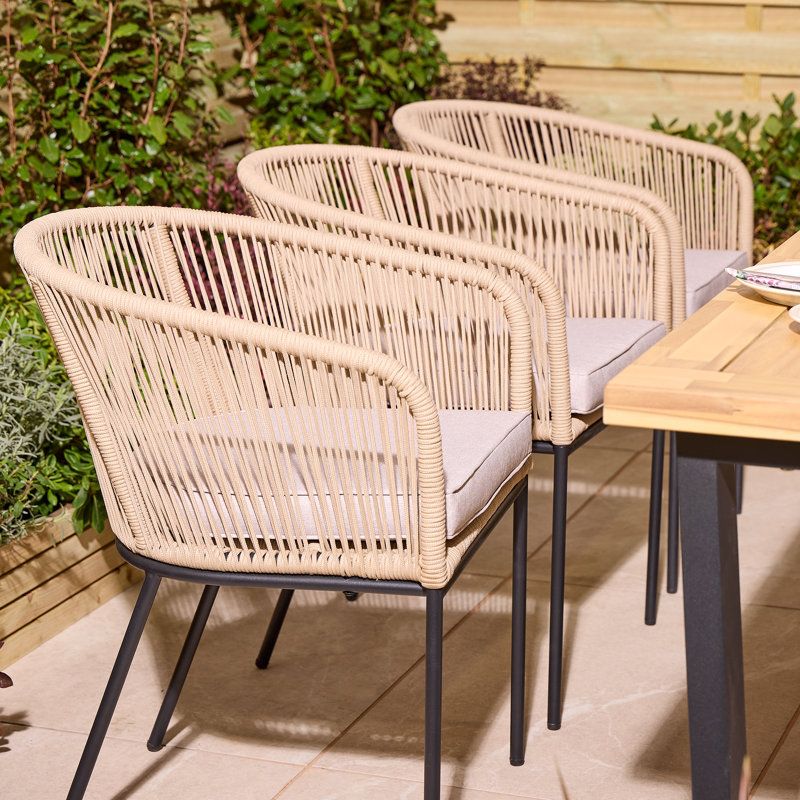 Rowlinson Oslo 6 Seat Dining Set, 75cm H x 90cm W x 210cm D