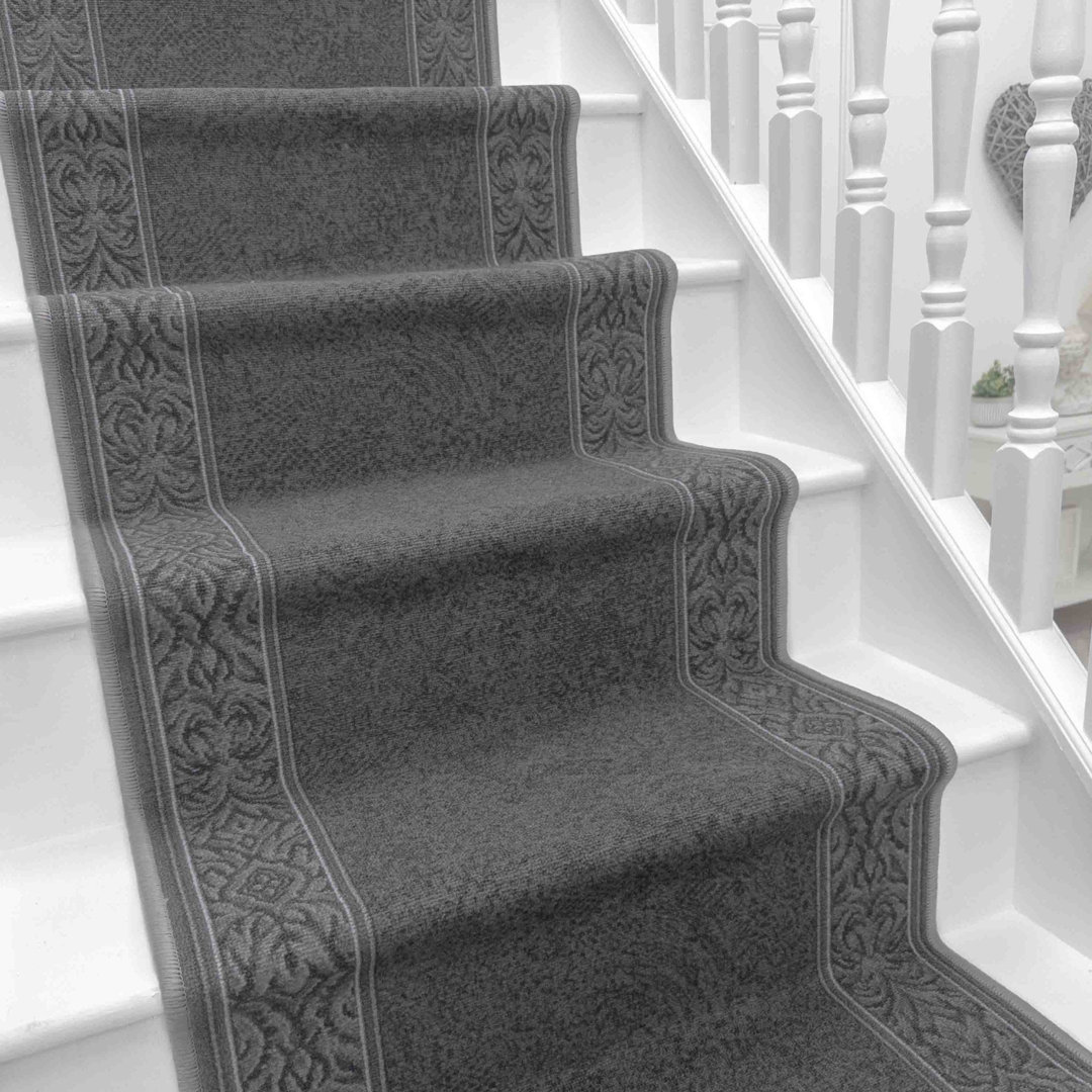 St Tropez Grey Stair Runner – Hardwearing, Non-Slip & Durable Carpet for Stairs & Staircases, Multiple Lengths