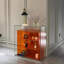 Verre orange + vitrines en acier inoxydable-121250809