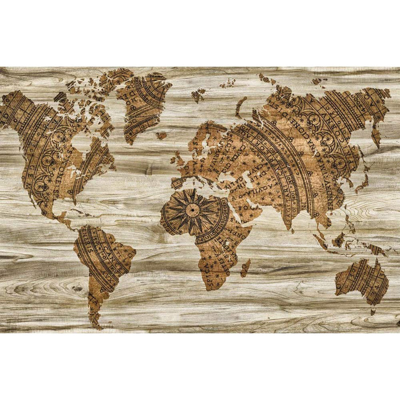Murale à peindre silhouette carte du monde, L 8,33 pi x L 12 pi