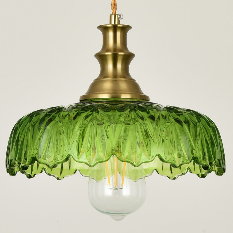  Junathean 1 - Light Pendant Light with Petal Lampshade, Green