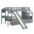 Bunk Bed With Storage Staircase, Slide,Drawers, Desk With Drawers And Shelves-85719456