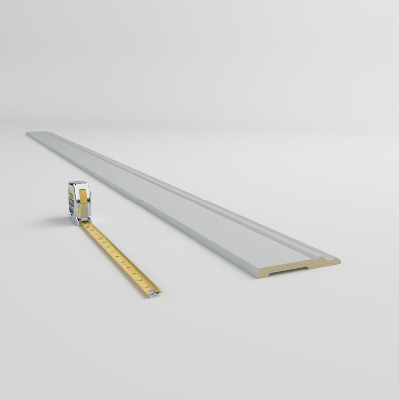 Primed Geometric Baseboard Moulding Sample, 12" Length