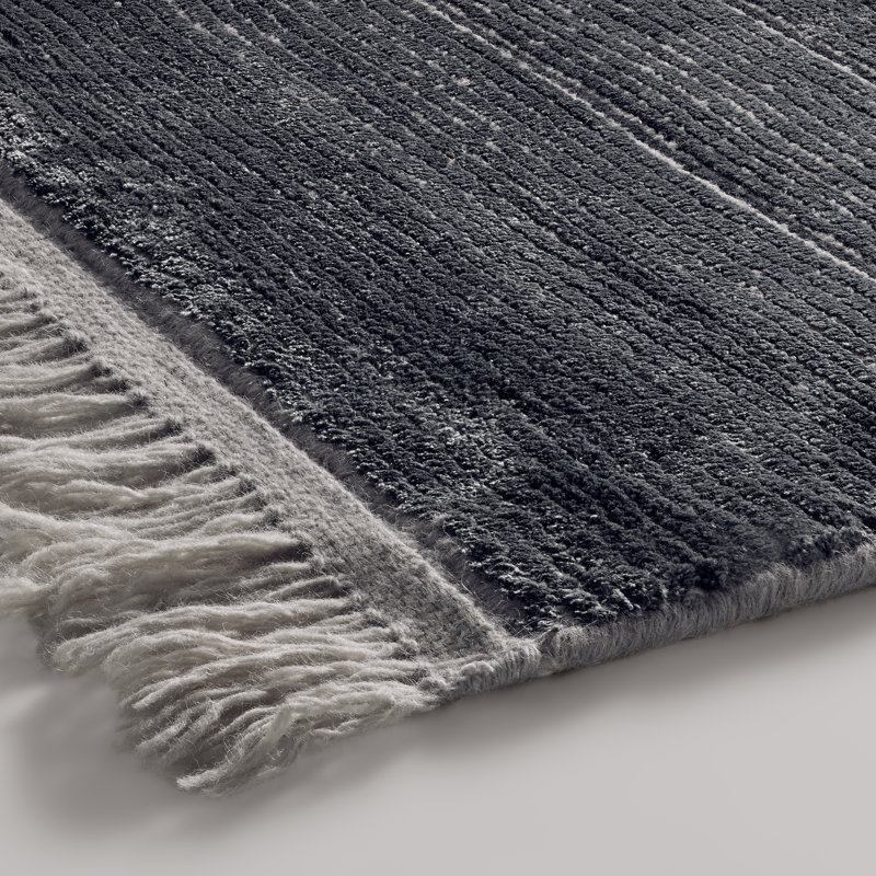 Fancy Area Rug in Indigo/Gray, Rectangle 5' x 8'