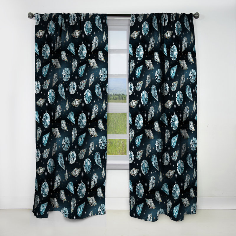 Rideau occultant en cristal Crystal Diamond Glamour Dream II - Glam Feather, L 52 po x L 84 po
