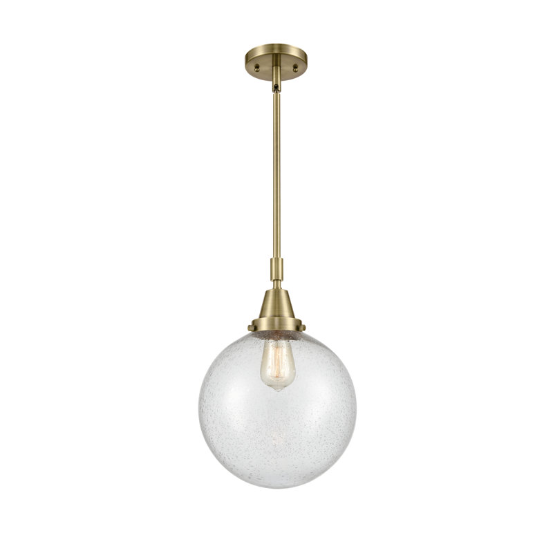 Luminaire suspendu à 1 lumière Lorri, Laiton antique, H 44,88 po x l 10 po x P 10 po, DEL