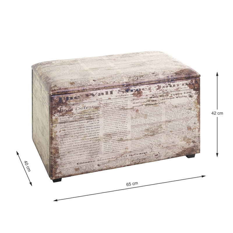 Devi 65cm W Faux Leather Rectangle Ottoman with Storage