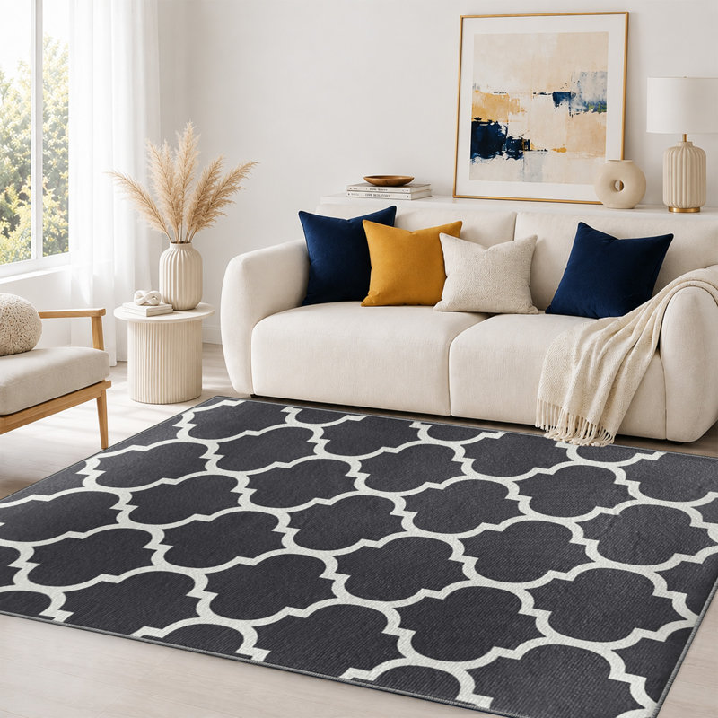 Bella Geometric and Abstract Shag, AVA GREY, Rectangle (200x290 cm)