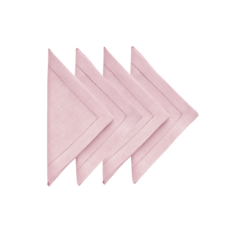Milan - 100% Pure Linen Dinner Napkins, Bubblegum Pink