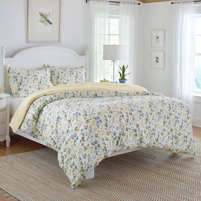 Meadow Floral Twin Cotton Duvet Cover and Sham Set