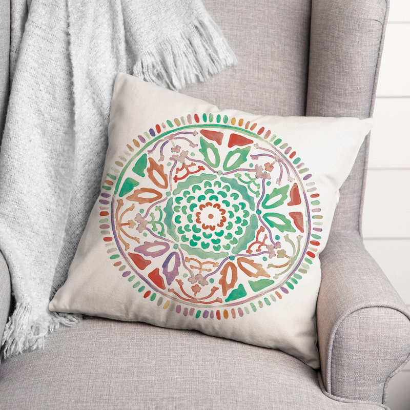 Housse et insert de coussin extérieur d'extérieur, Bleu sarcelle, Floral 3