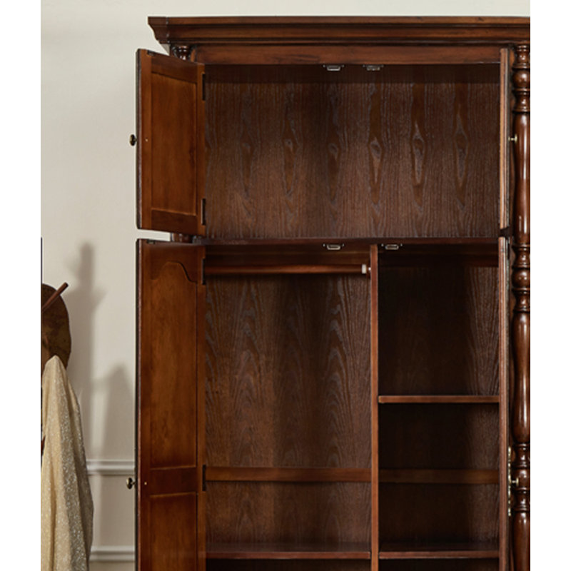 American retro solid wood two-door wardrobe