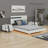 Modern High Gloss 3-Piece Bedroom Set Floating Bed Frame Platform Bed With LED Light & 2 Nightstands