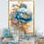 Toile avec cadre flottant or