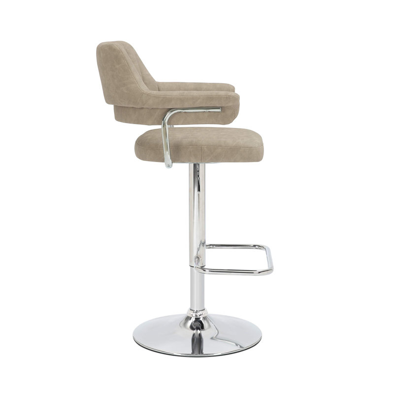 Comesana Swivel Upholstered Adjustable Height Counter Stool, Mink