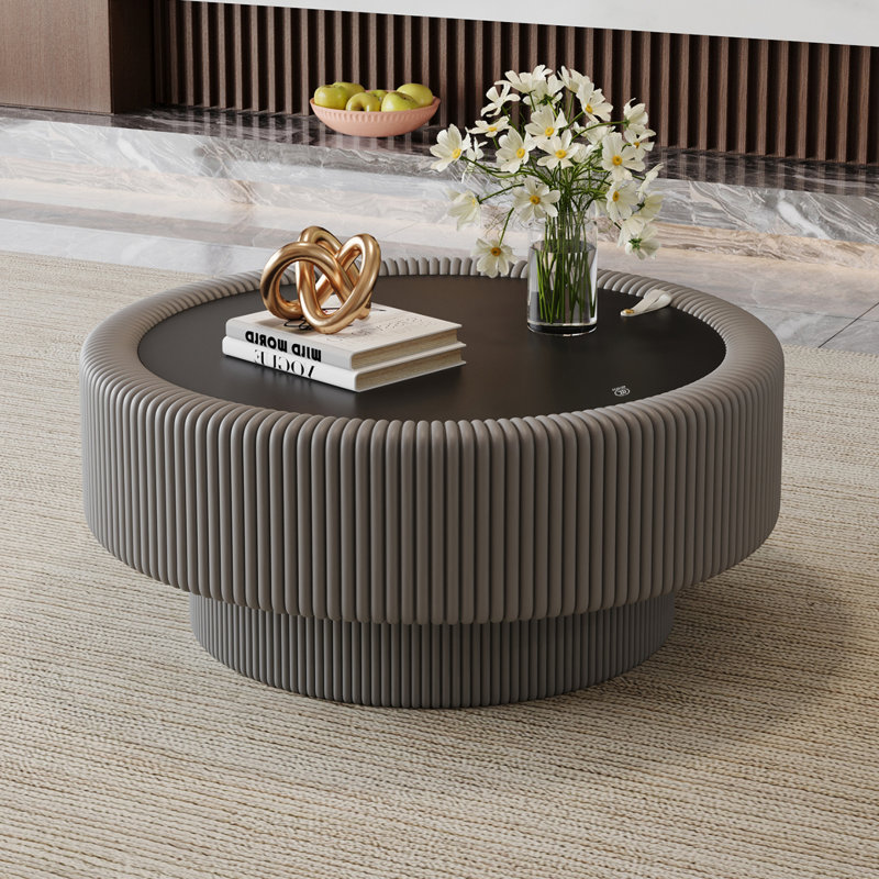 Tables basses avec rangement, 31,5 po, cuir moderne