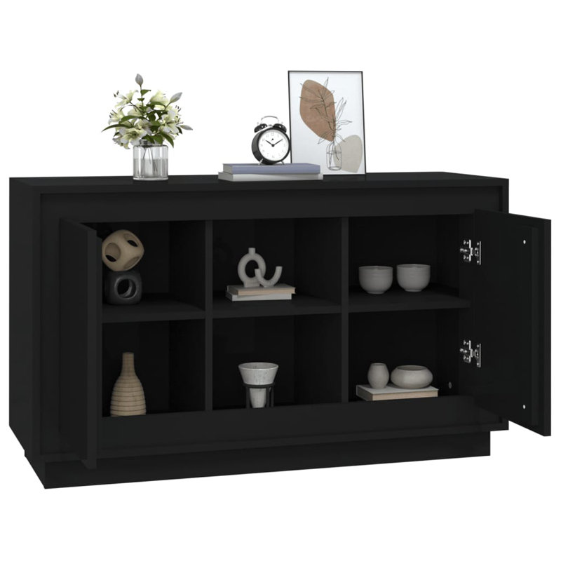 Lissi Sideboard 102x35x60 cm Engineered Wood, Black