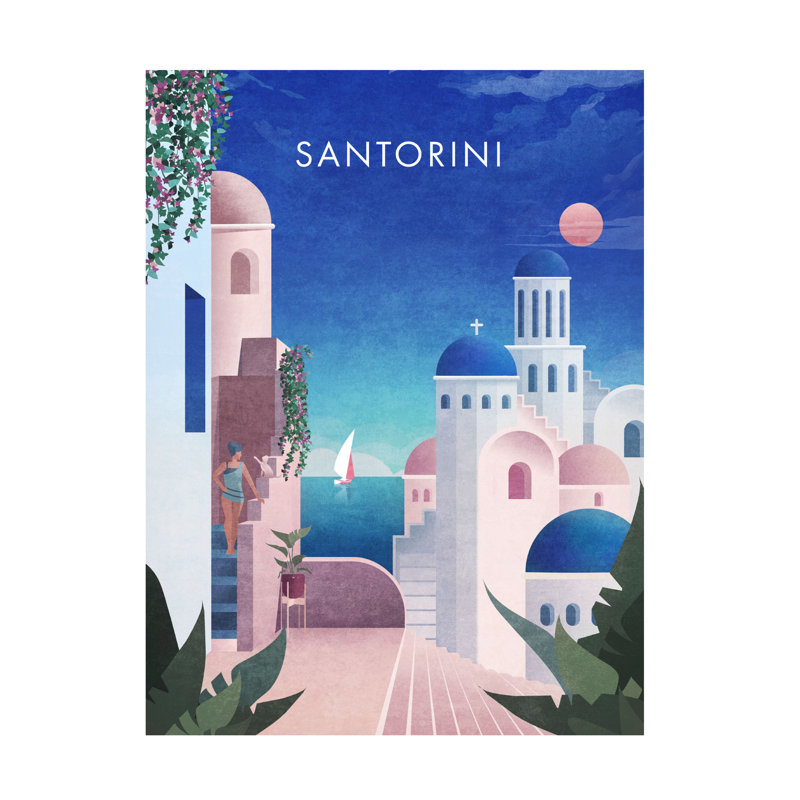 "Emel Tunaboylu Santorini", art sur toile, H 14 po x l 19 po