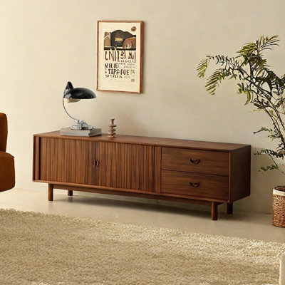 Retro design simple solid wood TV cabinet